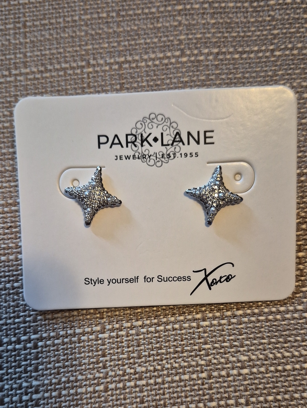 Park Lane Silver Textured Starburst Stud Earrings